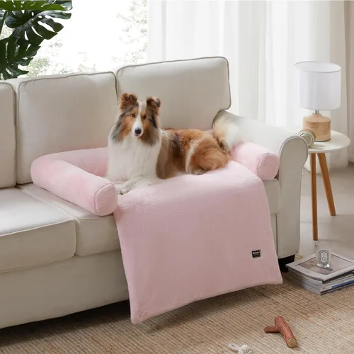 Vista 12 de Allisandro Tapete de cama calmante para perro, funda de sofá lavable para perros, cómoda y antideslizante con cojín, funda protectora impermeable