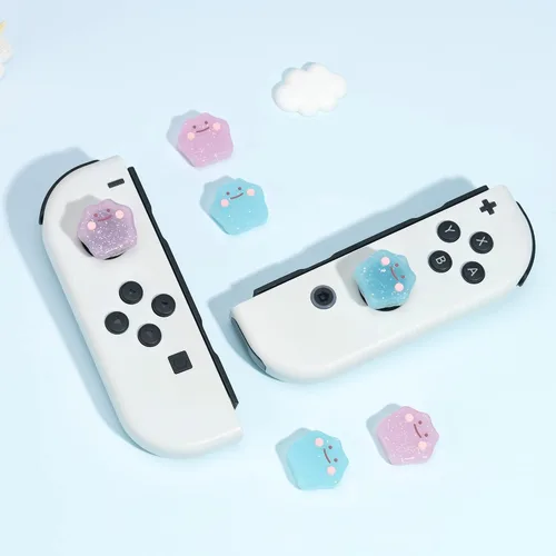 Vista 8 de WISHAVEN Joycon - Tapas de agarre para pulgar compatibles con Nintendo Switch de Splatoon, cubierta de silicona suave para Nintendo SwitchOLEDLite