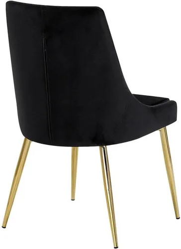 Vista 4 de Meridian Furniture Karina Collection Modern - Silla de comedor tapizada de terciopelo contemporánea con patas de metal resistentes, juego de 2, 19.5
