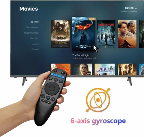 Vista 6 de BOXPUT Control remoto universal Android con mouse de aire, control remoto por voz BT 2.4G USB Control remoto compatible con aprendizaje IR de 6 ejes
