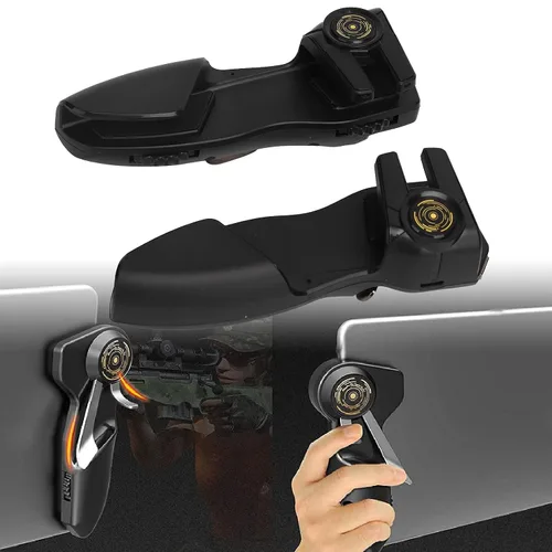 Vista 6 de Qiilu Tablet Game Joystick Trigger Handle, 6 Finger Shooting Button Trigger Auxiliary Gamepad, Sensitive Shoot Aim Trigger Gamepad Grip