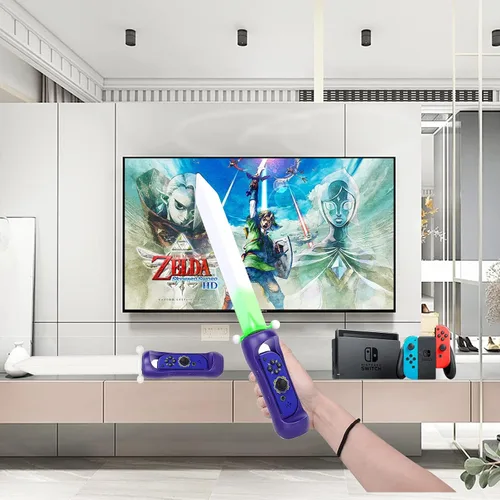 Vista 6 de Espada de juego LED para la leyenda de Zelda Espada Skyward HD-Nintendo Switch con correa de muñeca ajustable solo para Nintendo SwitchSwitch OLED