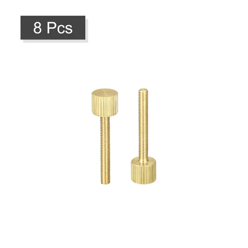 Vista 3 de uxcell Tornillos moleteados para pulgar, pernos planos de latón M4x30mm, perillas de agarre para PC, electrónico, mecánico, 8