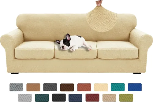 Vista 71 de XINEAGE Funda de diván para sofá en forma de L, fundas de sofá modular para mascotas, funda de asiento de sofá antideslizante lavable, fundas