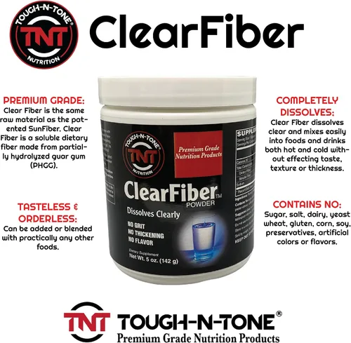 Vista 4 de TOUGH-N-TONE ClearFiber Polvo – Fibra soluble con SunFiber® PHGG – Sin sabor, inodoro, no espesante – Apoya la salud digestiva y cardíaca
