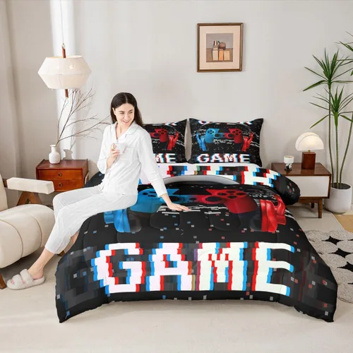 Vista 268 de Erosebridal Juego de edredón de hojas de cannabis, juego de ropa de cama de marihuana con estampado colorido de plantas, decoración bohemia de 2