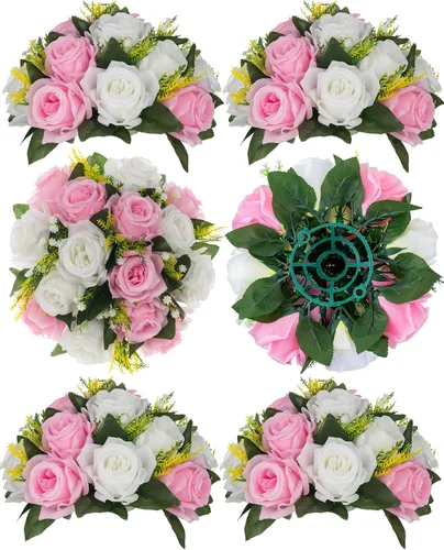 Vista 11 de BLOSMON Bolas de Flores para Bodas, Centros de Mesa de Rosas, 2 Piezas, Flores Artificiales Negras, Bolas Florales Colgantes, Decoración de Arreglos