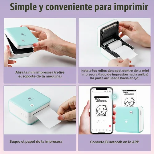Vista 9 de Papel adhesivo térmico compatible con Phomemo M02/M02 Pro/M02S/P2S/M03/M04S/T02 Mini impresora adhesiva, 1.969 in x 11.5 ft, 3 rollos de etiquetas