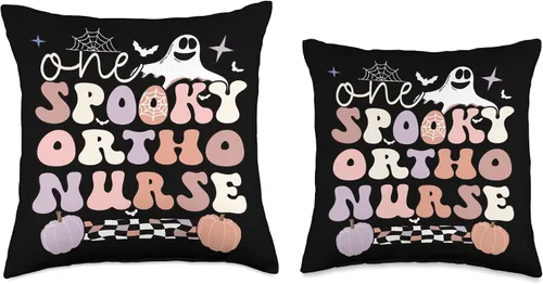 Vista 3 de Spooky Orthopedic Nurse Halloween Ortho Nursing Throw Pillow