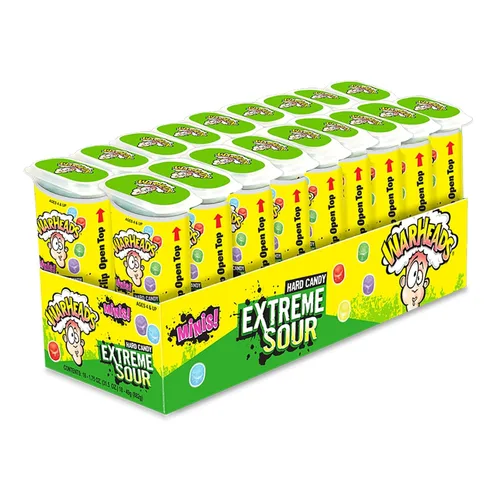 Vista 8 de WARHEADS - Extreme Sour Hard Candy - Sabores de manzana agria, cereza negra, frambuesa azul, limón y sandía - Bolsas de 1 onza - Paquete de 12