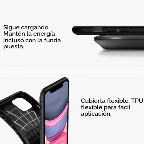 Vista 8 de Spigen Liquid Air - Funda diseñada para iPhone 11 (2019), color negro mate