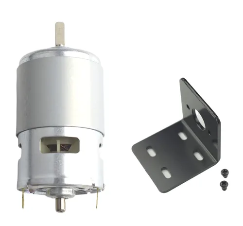Vista 9 de CONQUERALL Motor de par grande 775 de 12 V, 6000 RPM, 24 V, 12000 rpm, rodamiento doble, motor de CC de alta velocidad con soporte