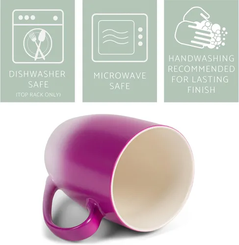 Vista 5 de Elanze Designs Magenta blanco dos tonos Ombre mate taza de café de cerámica de 12 onzas Magenta y blanco.