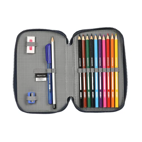 Vista 4 de Estuche Escolar con Accesorios El Niño Bahia Azul 12.5 x 19.5 x 4 cm (28 piezas)