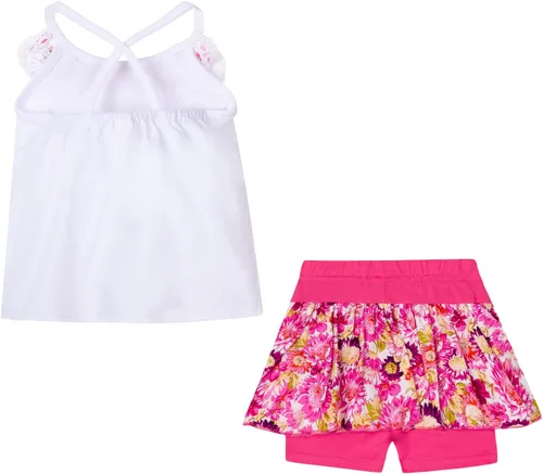 Vista 61 de LittleSpring Conjunto de verano para niñas con camiseta sin mangas y pantalones cortos florales