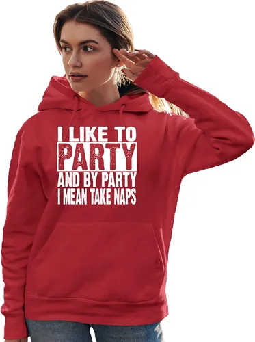 Vista 3 de Go All Out Sudadera con capucha con texto en inglés "I Like To Party And By Party I Mean Take Naps