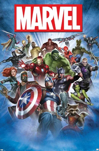 Vista 10 de Trends International Marvel Comics - Póster de pared de tiro grupal, 14.725 x 22.375 pulgadas, versión enmarcada de madera de granero