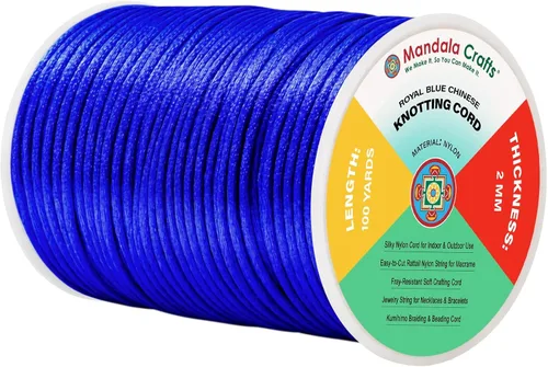 Vista 120 de Mandala Crafts Cordón de satén de cola de rattail de 0.02 in para nudos