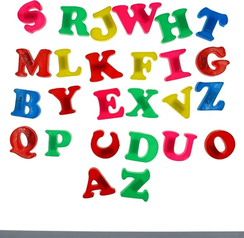 Vista 5 de JA-RU Juego de letras magnéticas (1 paquete de letras ABC) letras de plástico coloridas. Imanes de refrigerador para niños y niños pequeños.