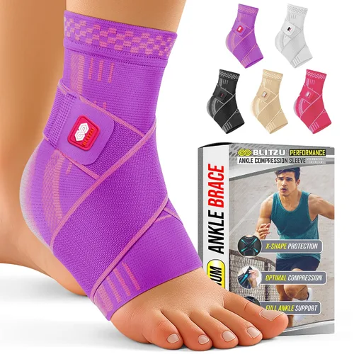 Vista 12 de BLITZU Tobillera para mujeres, hombres, alivio de la fascitis plantar, tendinitis de Aquiles, soporte para esguince de pie, manga de compresión