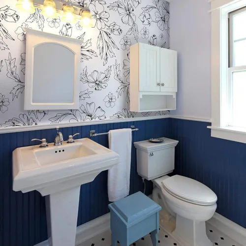 Vista 3 de Walls By Me Peel and Stick Black and White Textured Floral Removable Wallpaper 6488-2ft x 8.5ft (61x260cm)