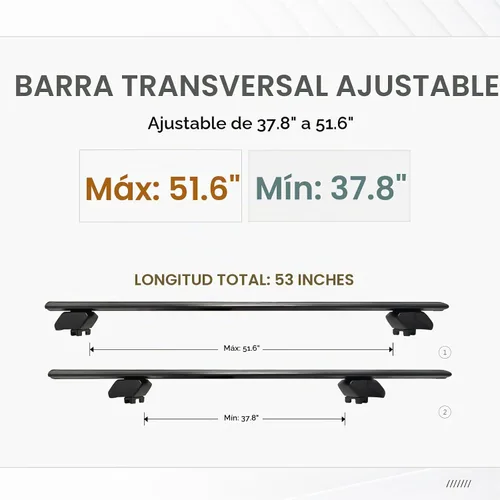 Vista 2 de Barras transversales de techo resistentes de 300 libras compatibles con Nissan Rogue 2014-2020 con rieles laterales, barras transversales