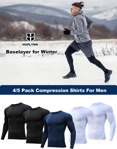 Vista 5 de HOPLYNN Paquete de 45 camisetas de compresión de entrenamiento para hombre, manga largacorta, camiseta atlética para deportes