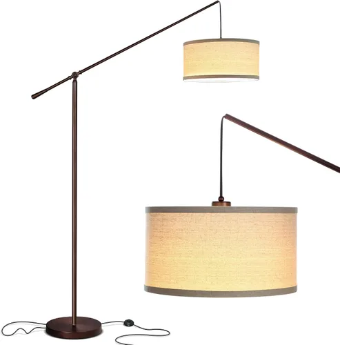 Vista 11 de Brightech Hudson 2 - Lámpara de pie LED, lámpara alta con base resistente, lámpara de arco contemporánea para salas de estar y oficinas, gran