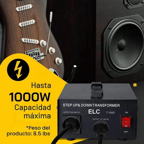 Vista 5 de ELC Serie T Transformador Convertidor de Voltaje de 1000+ Vatios - Paso Arriba/Abajo - 110 V a 220 V / 220 V a 110 V Convertidor de Potencia