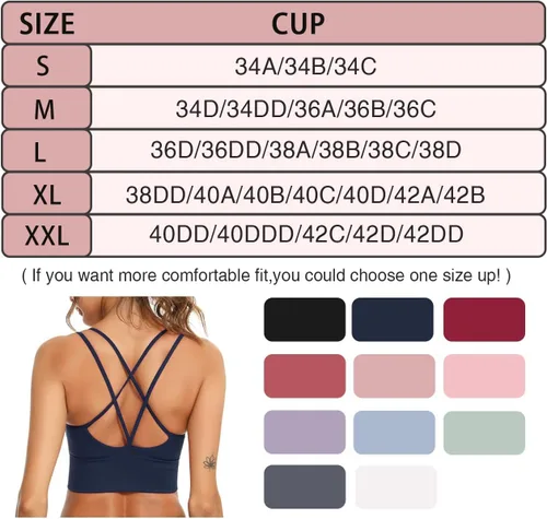 Vista 6 de Sykooria - Pack de 3 sujetadores deportivos con tirantes para mujer, sexys de espalda cruzada, para yoga, correr, atletismo, gimnasio