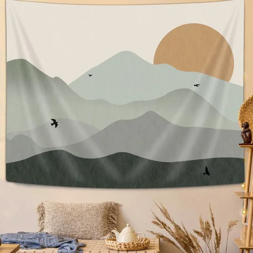 Vista 6 de Ptrxobj Tapiz estético de gato negro, divertido diseño de gato estrellado noche estrellada, tapiz para colgar en la pared para dormitorio, sol