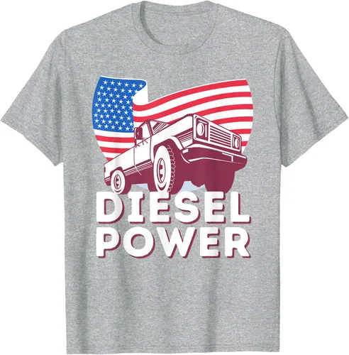 Vista 30 de Diesel Power American Flag - Camiseta de camioneta de mecánico diésel, Negro, S