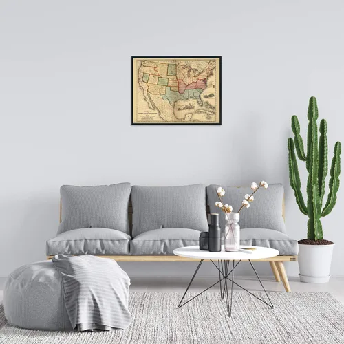Vista 5 de HISTORIX Vintage 1861 American Civil War Map - Mapa vintage de los Estados Unidos de 18 x 24 pulgadas que muestra la ubicación de puestos militares