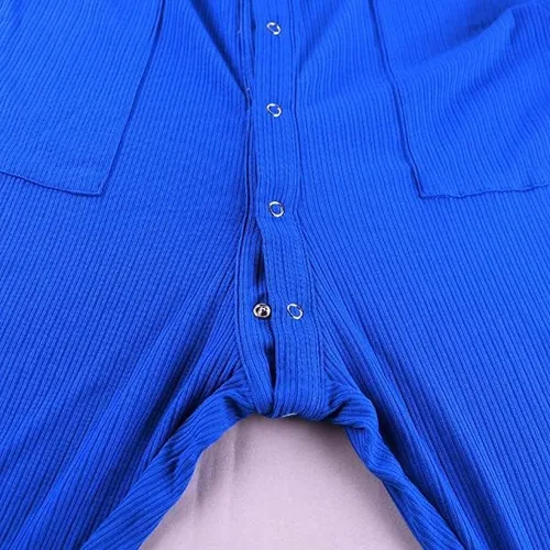 Vista 4 de Pijama de una pieza con botones de manga larga para hombre