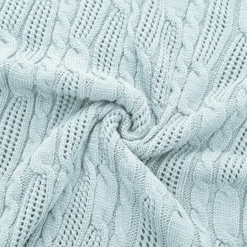 Vista 7 de Aormenzy - Mantas de punto trenzadas de 50 x 60 pulgadas, manta suave, acogedora y ligera, manta de acrílico lavable a máquina, manta decorativa