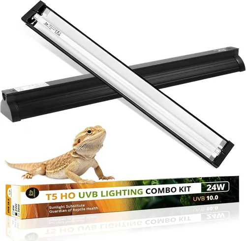 Vista 12 de Bombilla T5 10.0 UVB para reptiles, 8W HO UVB Bombilla de reptil, 2 paquetes de 12 pulgadas UVA UVB Tubo de lámpara fluorescente para dragón barbudo