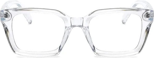 Vista 4 de EYLRIM Gafas clásicas de lente transparente con marco cuadrado grueso para mujeres y hombres, anteojos sin receta