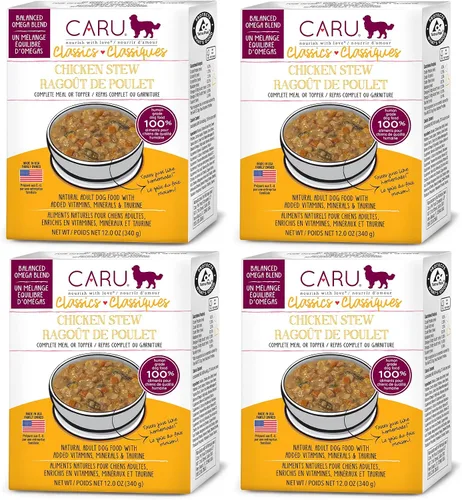 Vista 14 de Caru Classics - Estofado de carne para perros, alimento húmedo saludable para perros o alimento para perros, mezcla equilibrada de omega, cajas