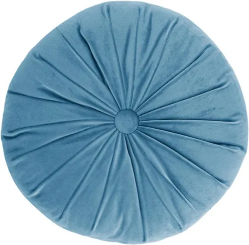 Vista 8 de MOJUN Almohada redonda de terciopelo de color sólido, almohada de piso de calabaza, decoración del hogar, cojín redondo plisado para sofá, silla
