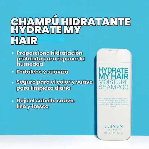 Vista 4 de ELEVEN AUSTRALIA Hydrate My Hair Shampoo El mejor champú hidratante para cualquier clima