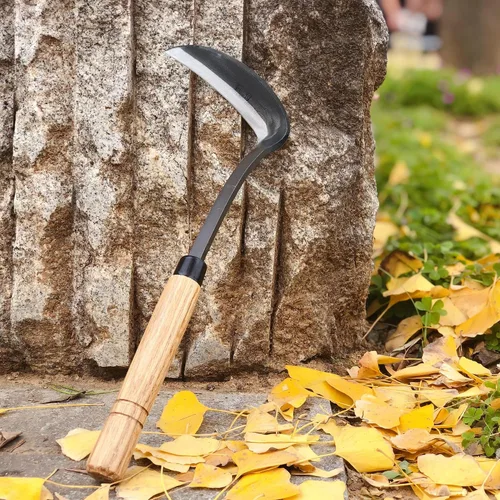 Vista 7 de Herramientas de jardinería japonesas de hoz de hoz de 13 pulgadas Cuello de serpiente
