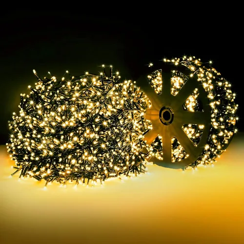 Vista 8 de Areker Luces de árbol de Navidad, 400 luces LED para árbol de Navidad con anillo, 10 x 6.6 pies, ultra brillantes, en forma de diamante, luces