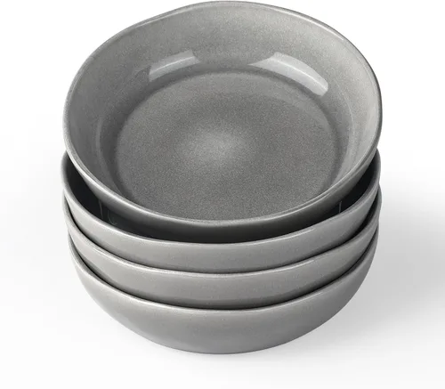 Vista 7 de famiware Aurora - Cuencos para pasta de 8.75 pulgadas, cuencos grandes de 32 onzas para cocina, ensalada, sopa, platos de pasta de gres irregular