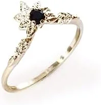Vista 7 de Unique womens Black stone engagement ring in 925 silver, nature promise ring, women proposal ring, black stone ring, elegant ring for her