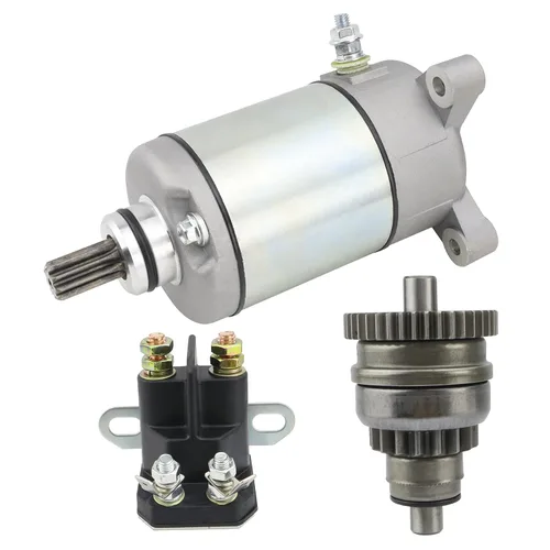Vista 10 de Motor de arranque con Bendix y relé para Polaris Sportsman 500 96-02, Scrambler 500 97-02, Magnum 325/425/500 95-02, Big Boss 500 6x6 98-02, Ranger