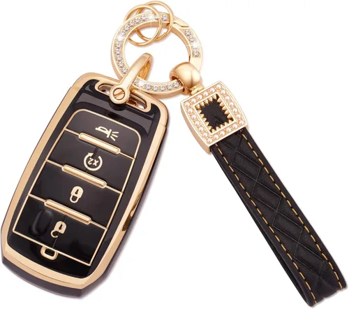 Vista 58 de EKALA Funda para llavero Volkswagen con llavero de cuero, 4 botones de TPU suave, compatible con Volkswagen Tiguan Atlas Passat Jetta Golf Alltrack