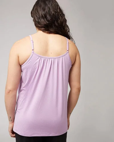 Vista 6 de 32 DEGREES Camiseta de tirantes para mujer, drapeada, con copa integrada