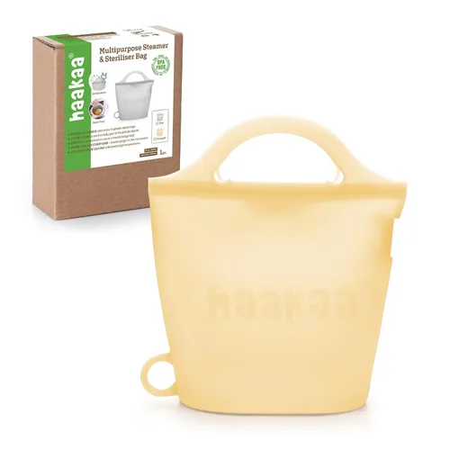 Vista 12 de Bolsa de vaporización y esterilización de microondas de silicona Haakaa para viajes, bolsas de vaporización de silicona reutilizables de 30oz/900ml
