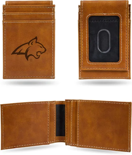 Vista 114 de Cartera de bolsillo frontal grabada con láser NCAA - Compacta/Cómoda/Delgada