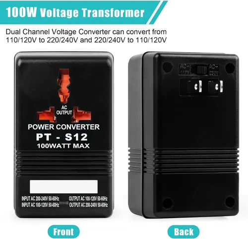 Vista 6 de Convertidor de voltaje de 110V a 220V elevador y reductor de potencia conversión bidireccional transformador convertidor de voltaje para viajes, RV